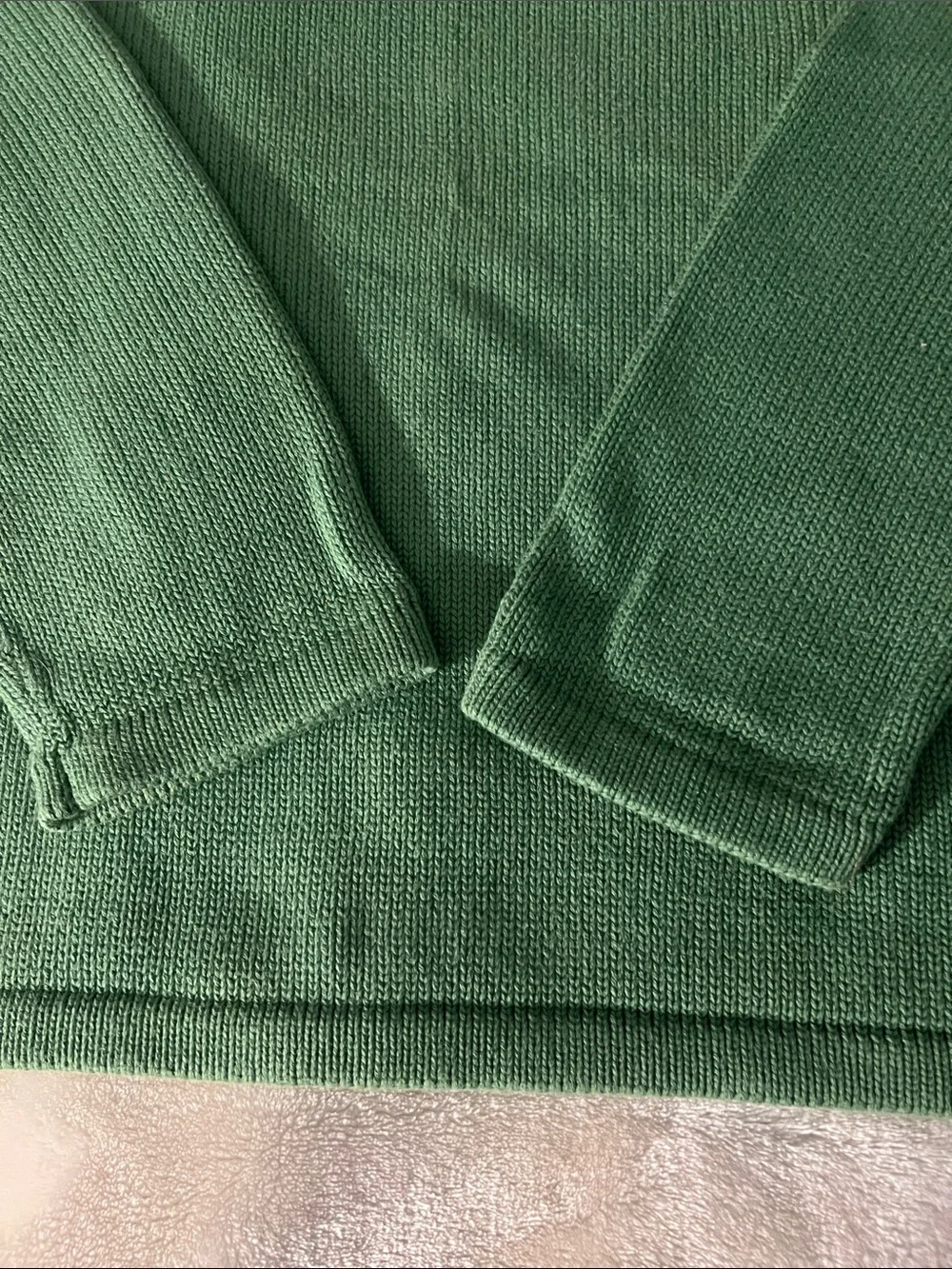 CROFT & BARROW 💚 THICK 100% COTTON GREEN CREW NECK PULLOVER SWEATER Women’s XL - Picture 4 of 6